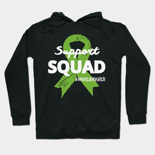 Support Squad Mental Health Awareness Lime Green Ribbon Hoodie by Shopinno Shirts